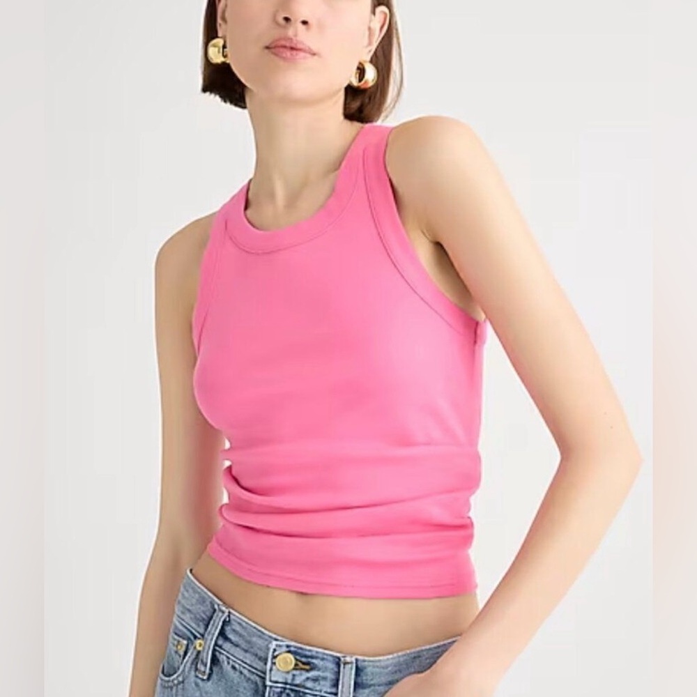 J.Crew Perfect-fit high-neck tank top in pink
